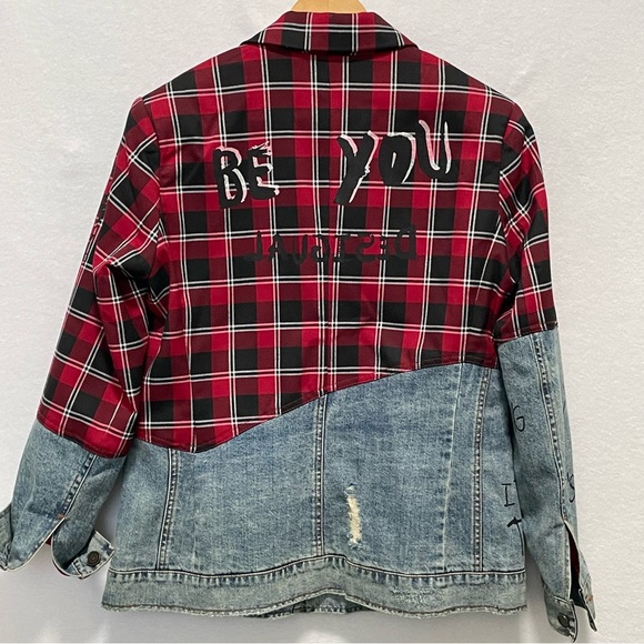 Desigual Red and Black Plaid Blazer - Picture 9 of 11